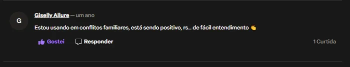 Print do comentário na área de alunos