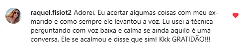 Print do comentário no Instagram